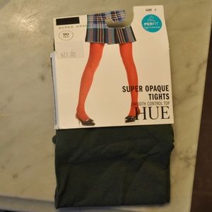 HUE Olive Green Super Opaque Tights Size M/L